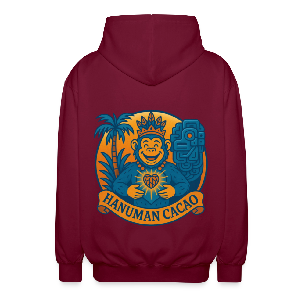 Unisex Hooded Jacket Classic Hanuman Logo - bordeaux