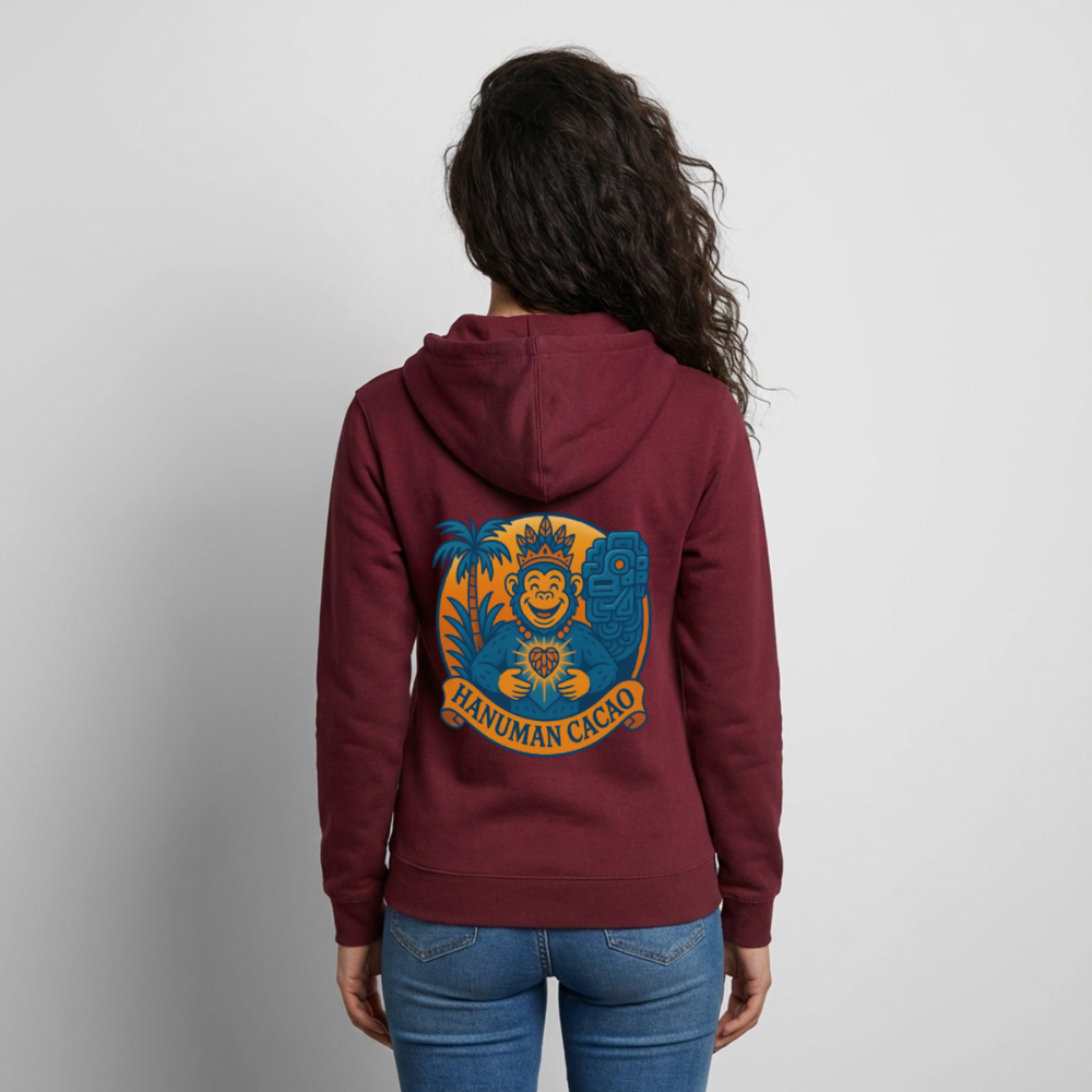 Unisex Hooded Jacket Classic Hanuman Logo - bordeaux