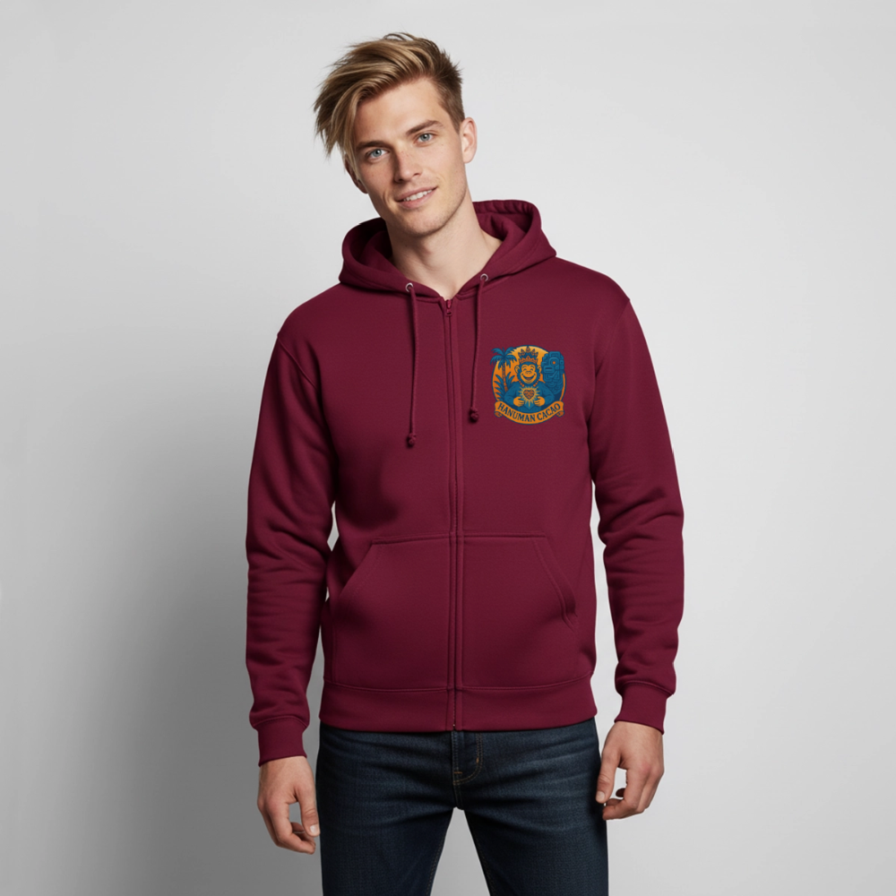 Unisex Hooded Jacket Classic Hanuman Logo - bordeaux