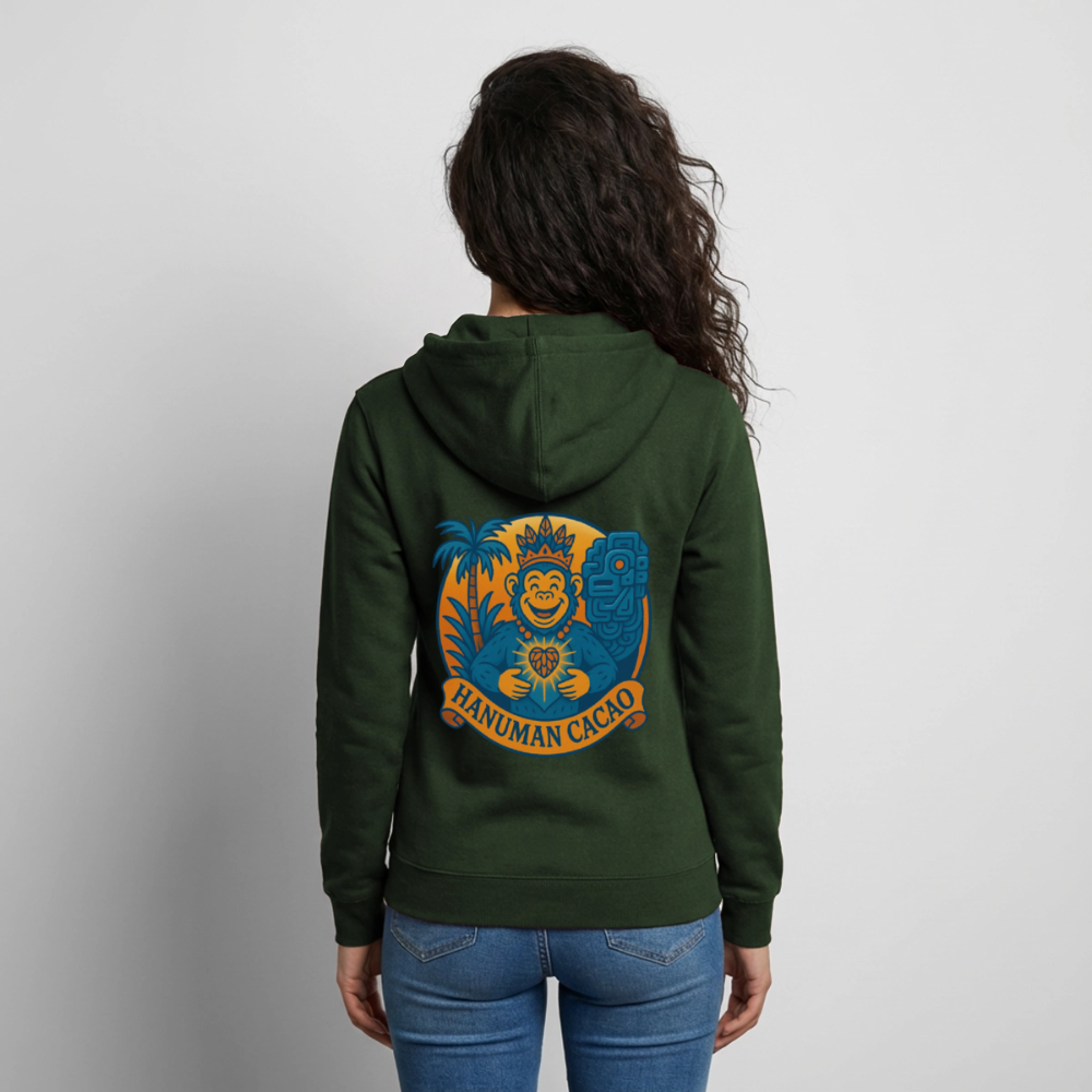 Unisex Hooded Jacket Classic Hanuman Logo - forest green