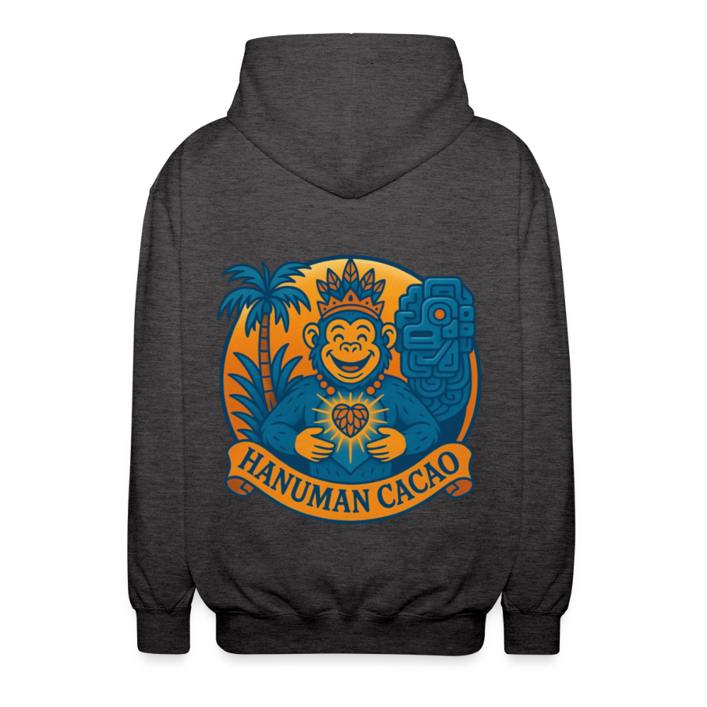 Unisex Hooded Jacket Classic Hanuman Logo - charcoal grey