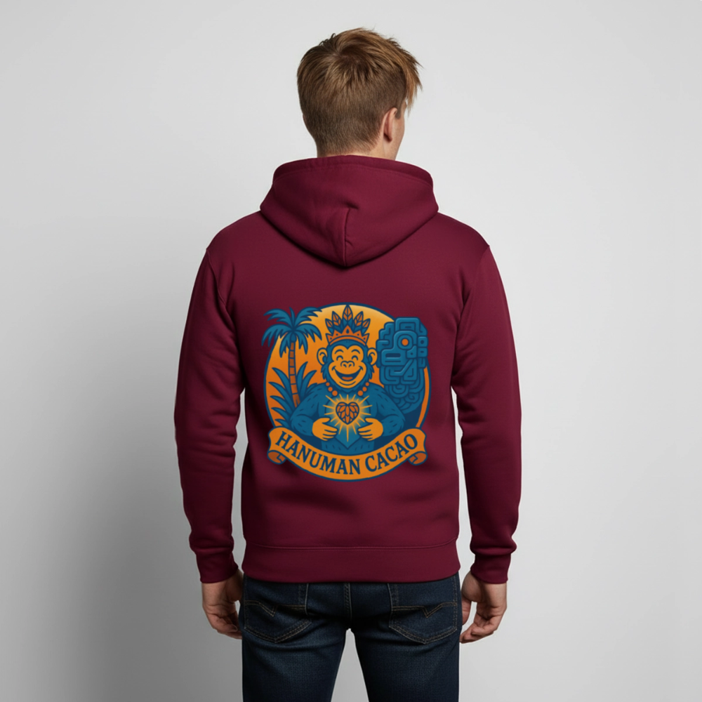 Unisex Hooded Jacket Classic Hanuman Logo - bordeaux