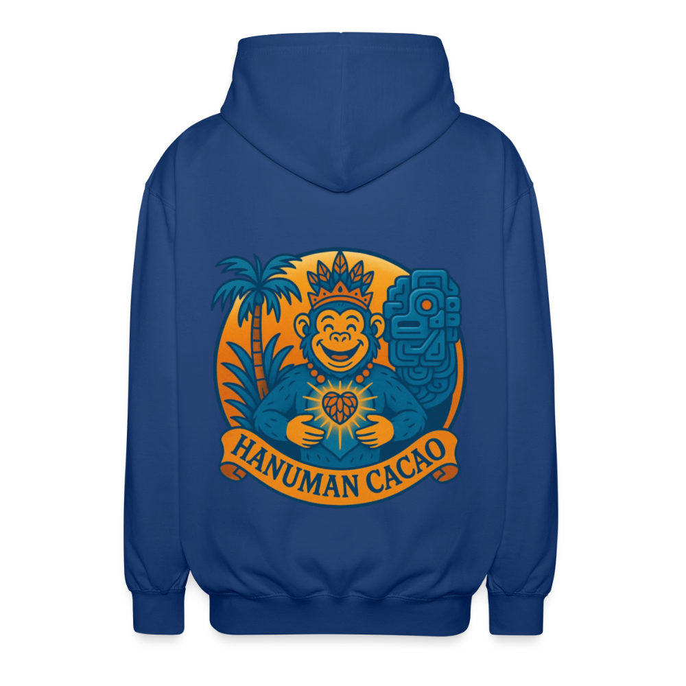 Unisex Hooded Jacket Classic Hanuman Logo - royal blue