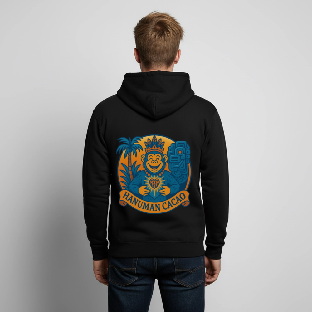 Unisex Hooded Jacket Classic Hanuman Logo - black