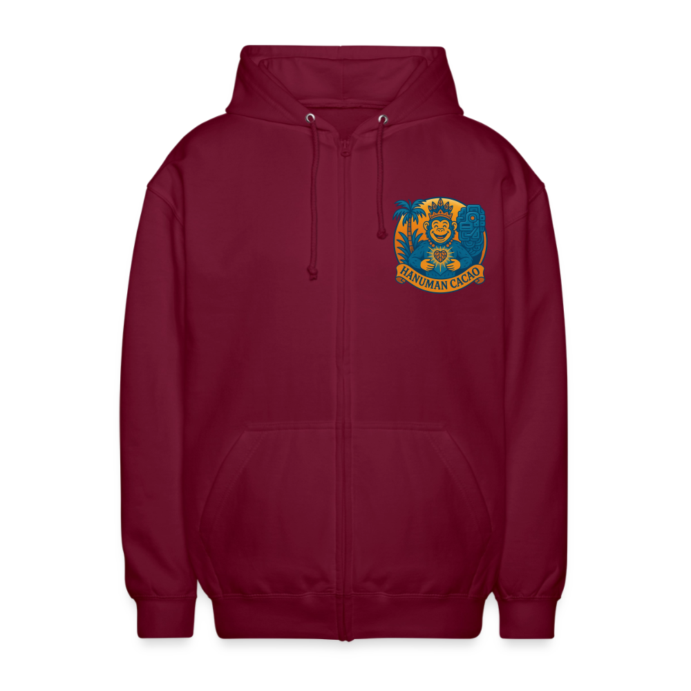Unisex Hooded Jacket Classic Hanuman Logo - bordeaux
