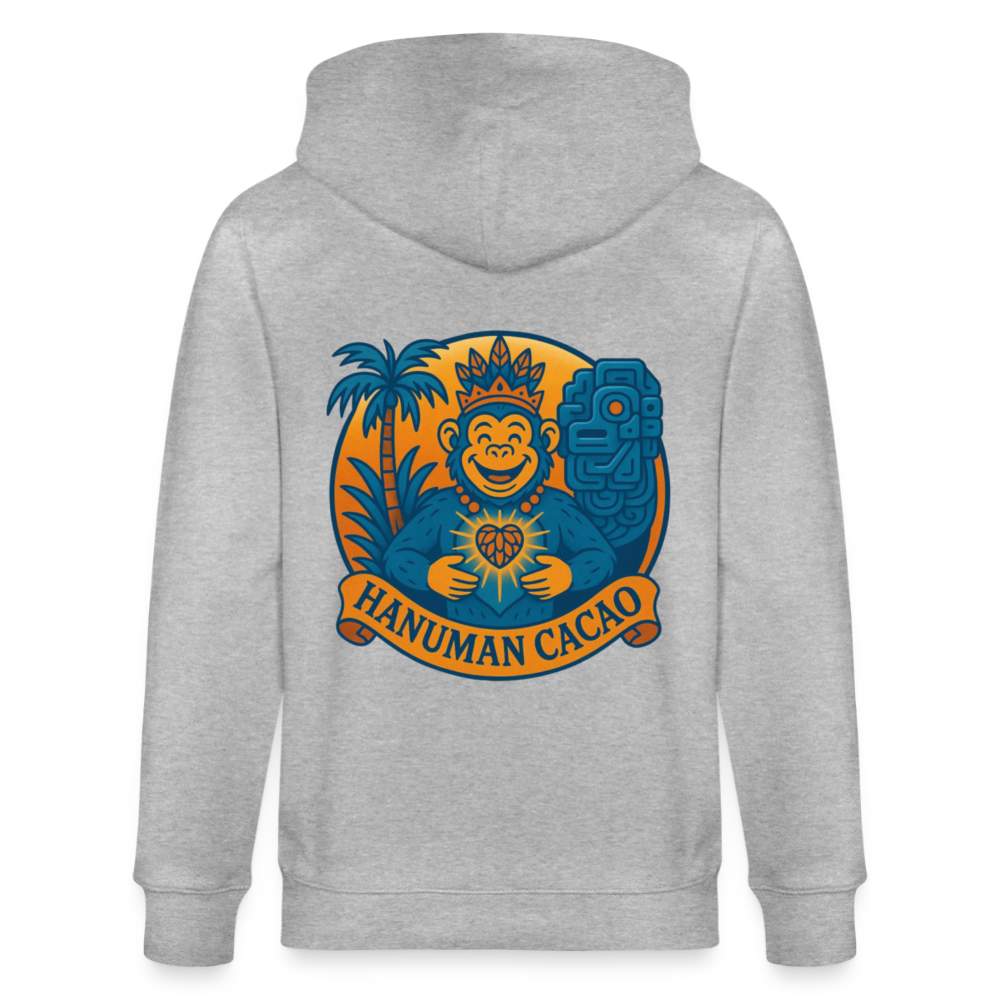 Stanley/Stella CULTIVATOR  Unisex Organic Hooded Jacket Classic Hanuman Logo - heather grey