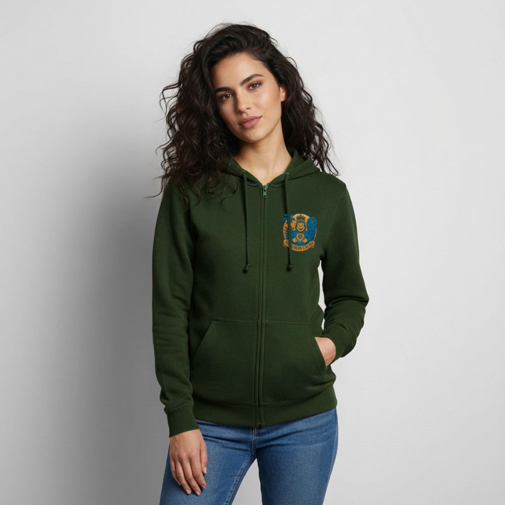 Unisex Hooded Jacket Classic Hanuman Logo - forest green
