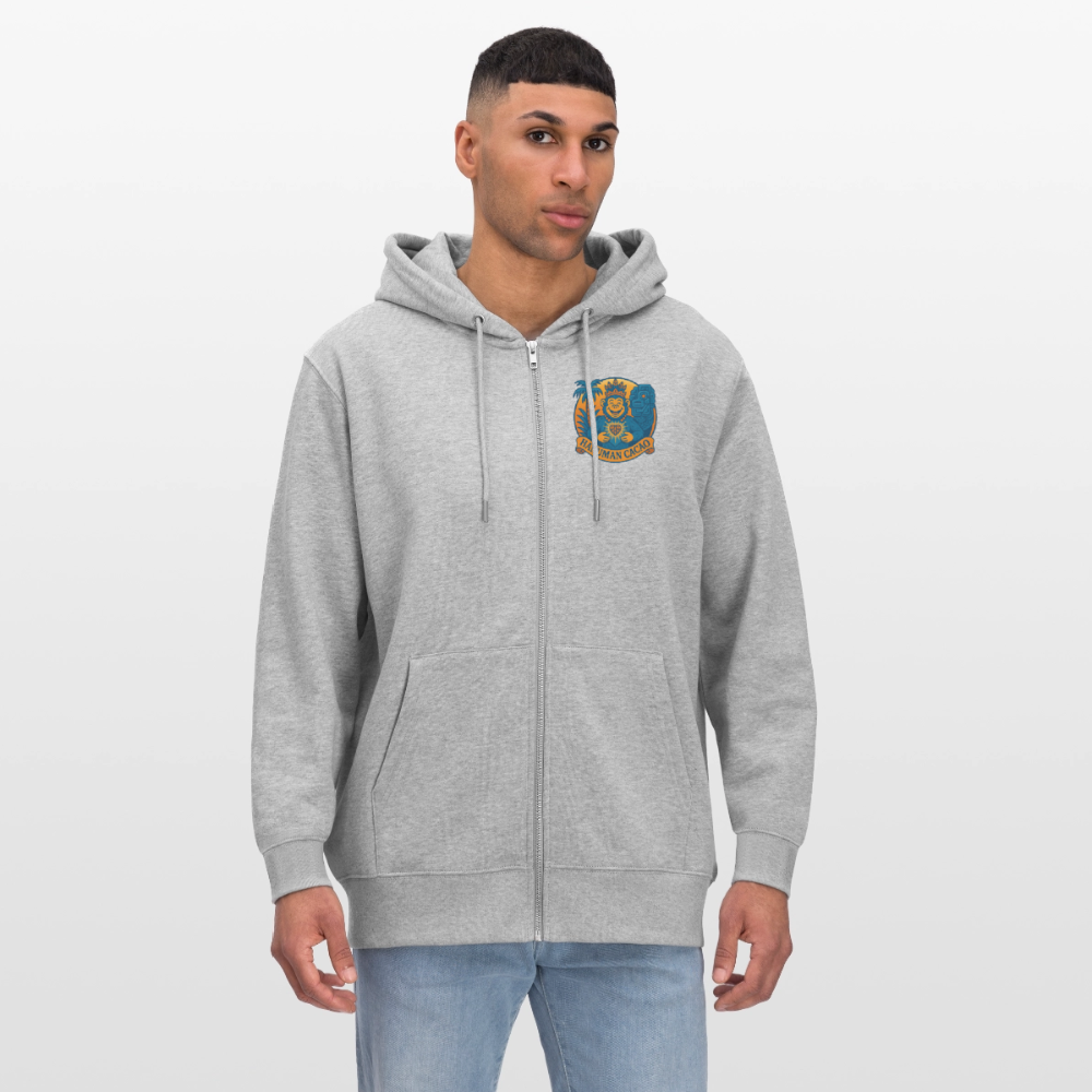 Stanley/Stella CULTIVATOR  Unisex Organic Hooded Jacket Classic Hanuman Logo - heather grey