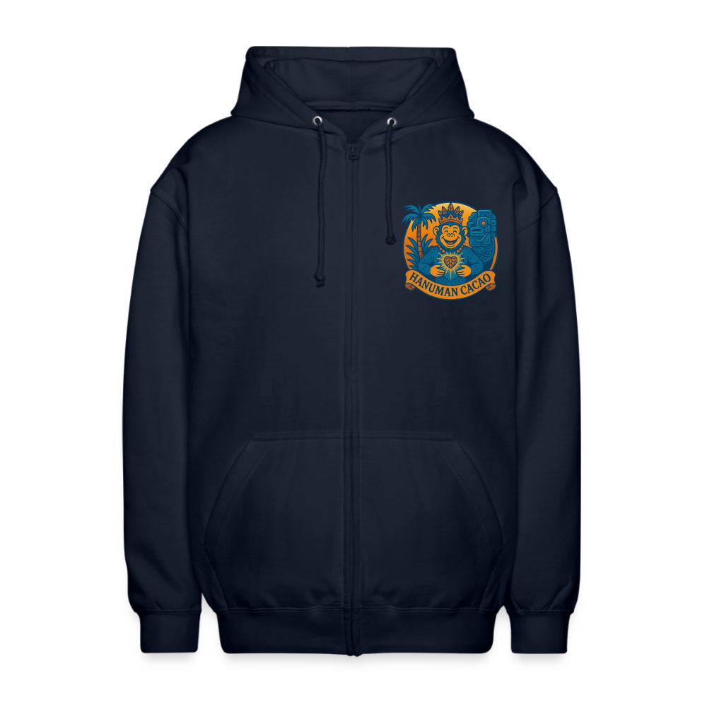 Unisex Hooded Jacket Classic Hanuman Logo - navy