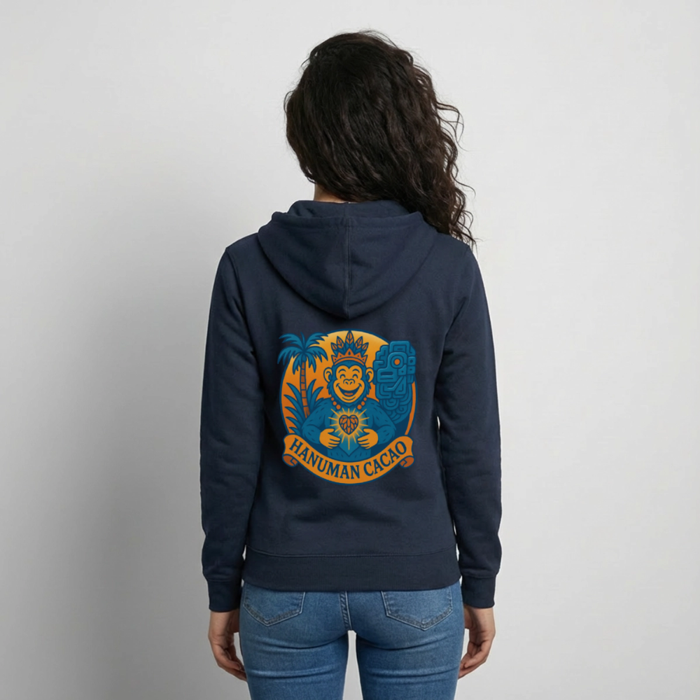 Unisex Hooded Jacket Classic Hanuman Logo - navy