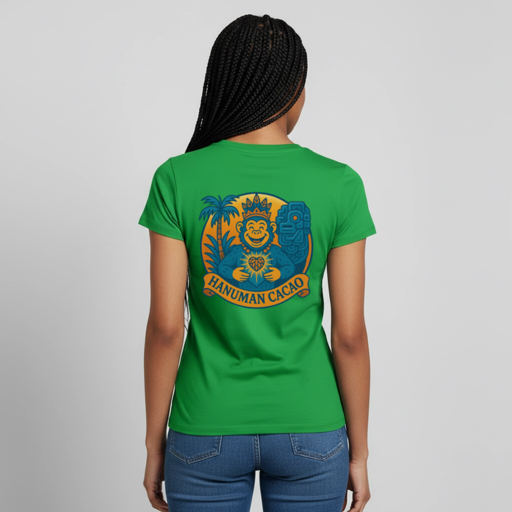 Women's T-Shirt Classic Hanuman Logo - kelly green