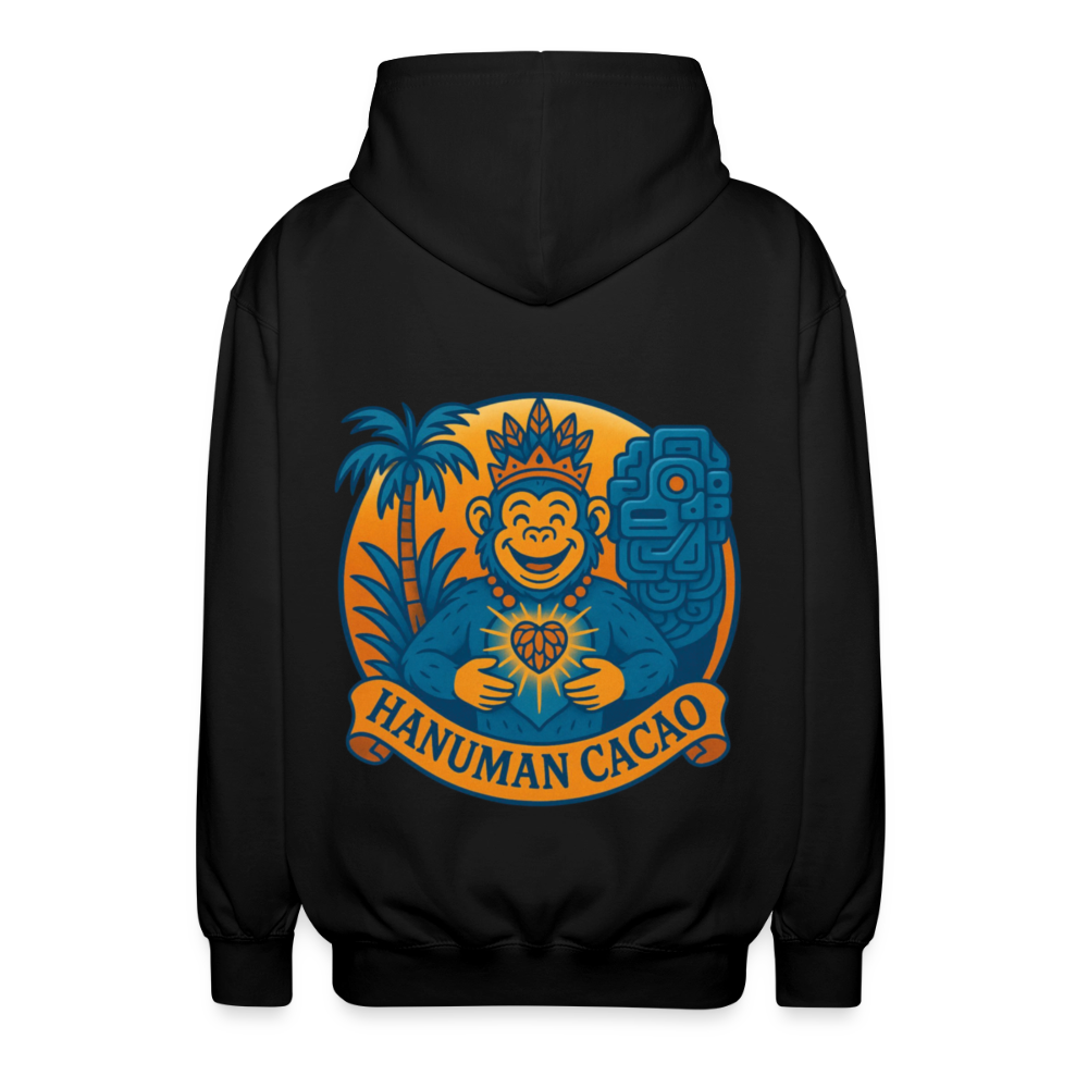 Unisex Hooded Jacket Classic Hanuman Logo - black