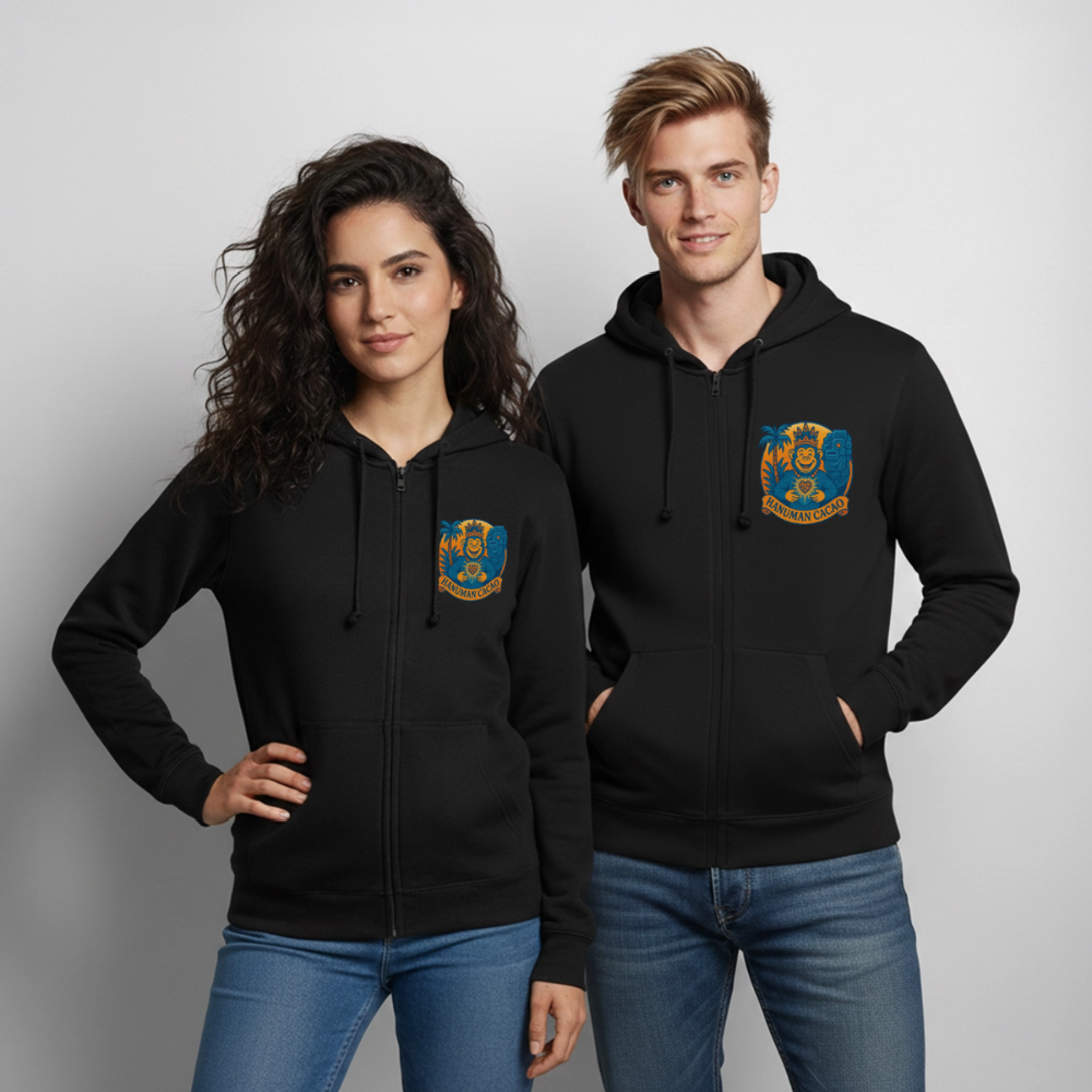 Unisex Hooded Jacket Classic Hanuman Logo - black