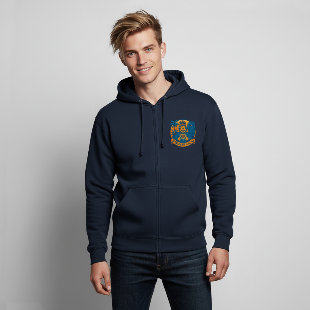 Unisex Hooded Jacket Classic Hanuman Logo - navy