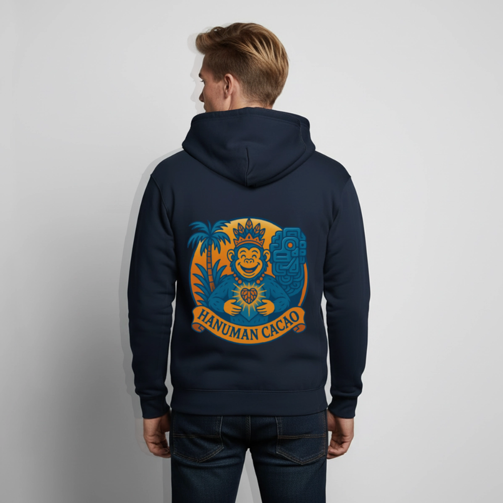 Unisex Hooded Jacket Classic Hanuman Logo - navy
