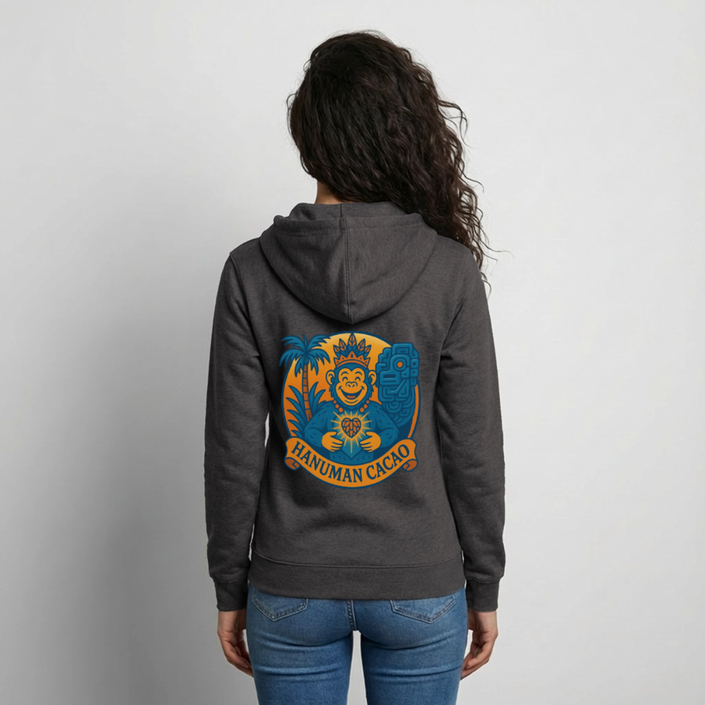 Unisex Hooded Jacket Classic Hanuman Logo - charcoal grey