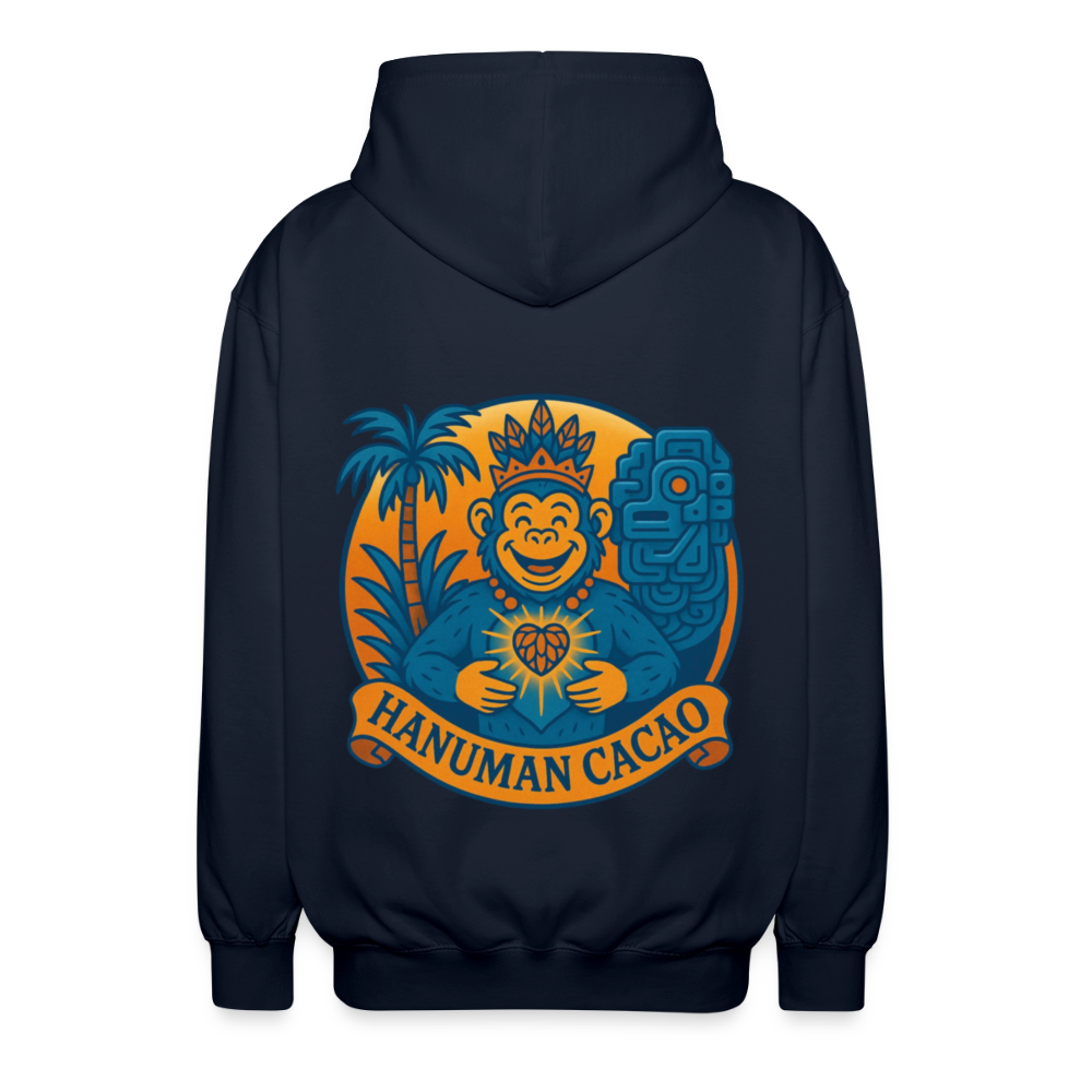 Unisex Hooded Jacket Classic Hanuman Logo - navy