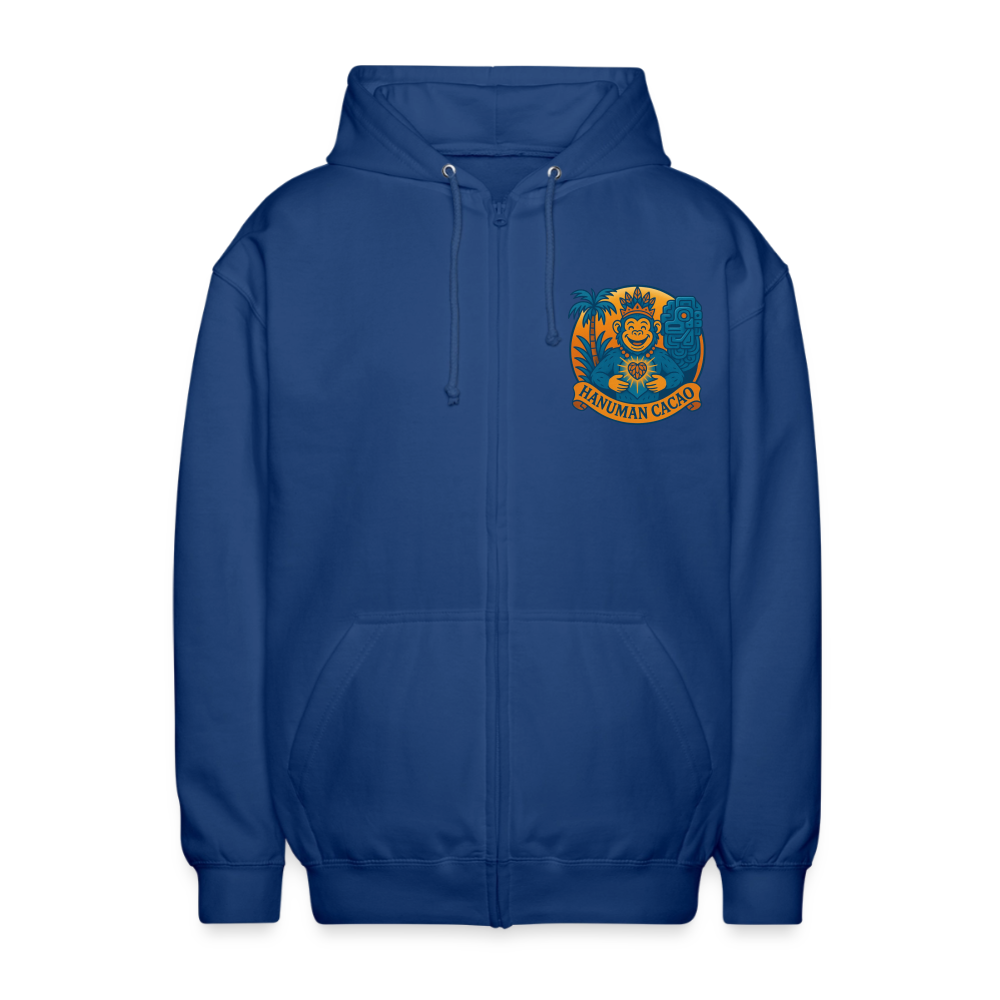 Unisex Hooded Jacket Classic Hanuman Logo - royal blue