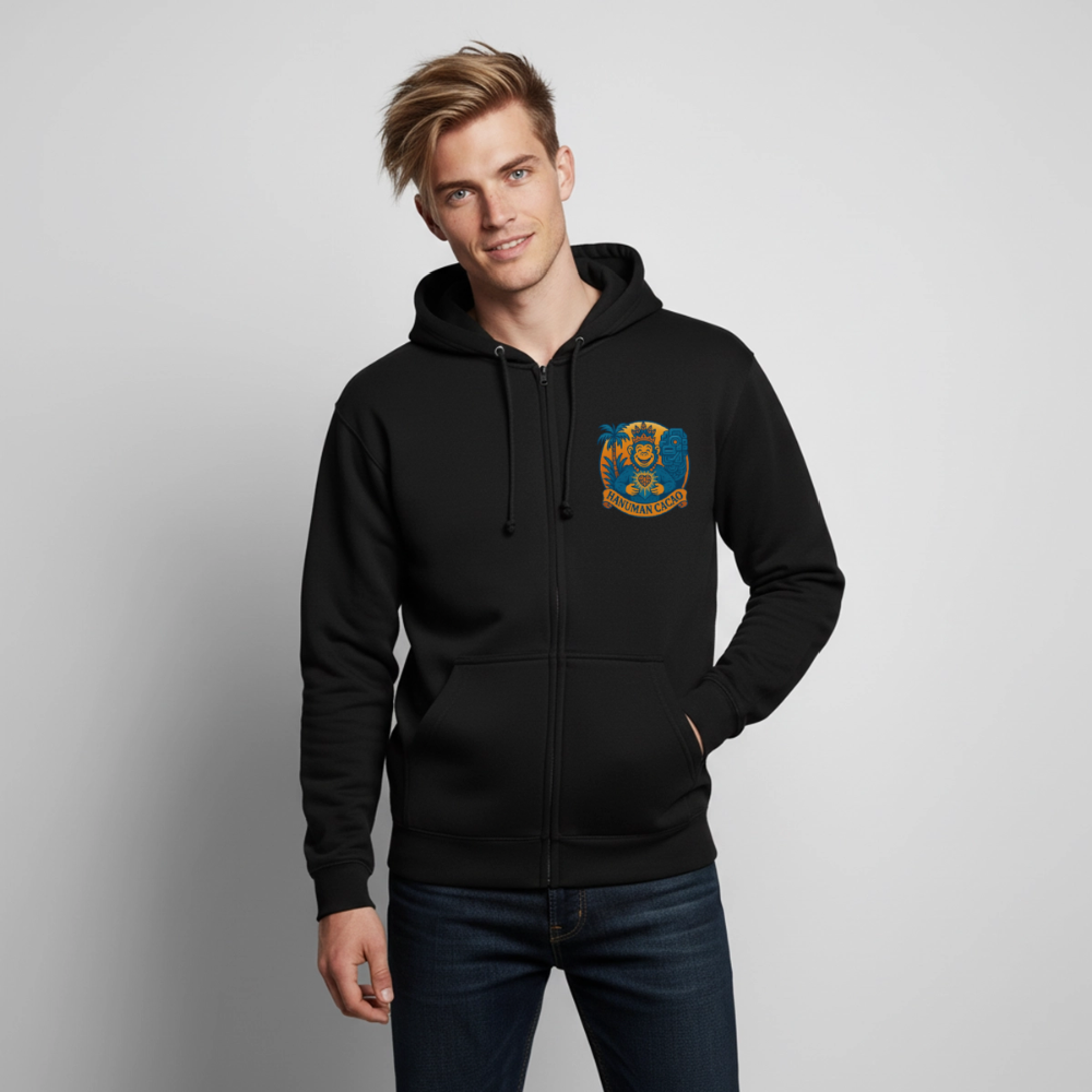Unisex Hooded Jacket Classic Hanuman Logo - black