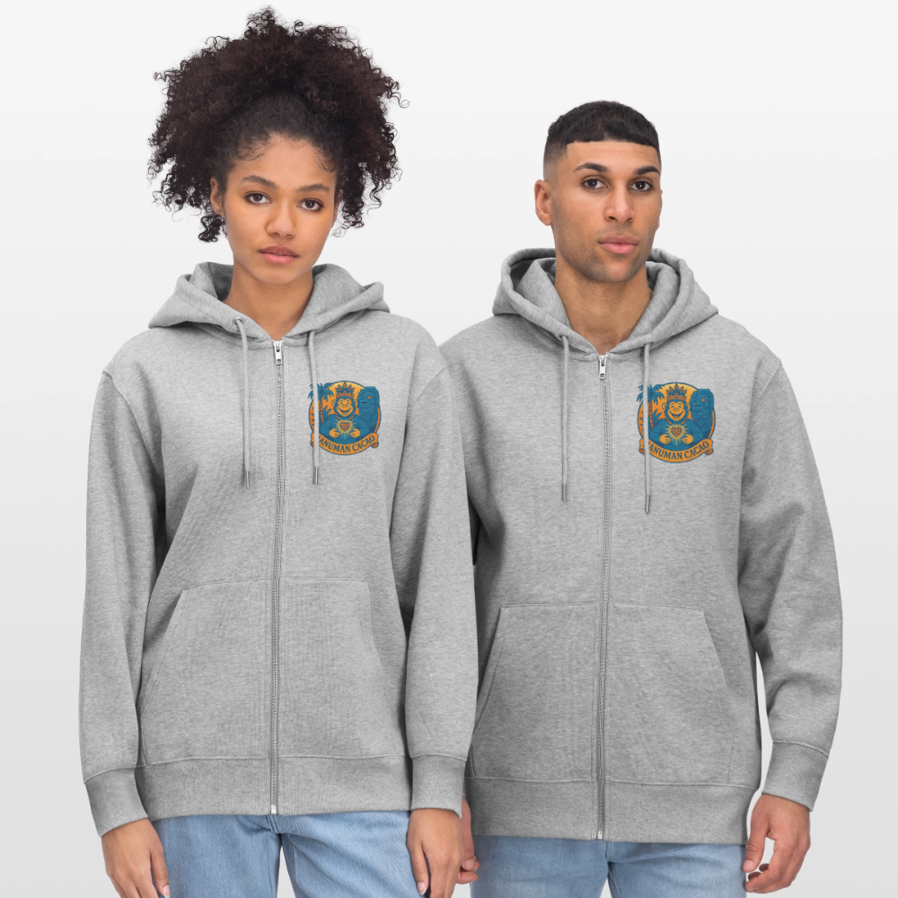 Stanley/Stella CULTIVATOR  Unisex Organic Hooded Jacket Classic Hanuman Logo - heather grey