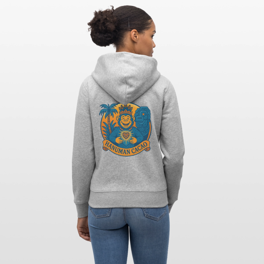 Stanley/Stella CULTIVATOR  Unisex Organic Hooded Jacket Classic Hanuman Logo - heather grey