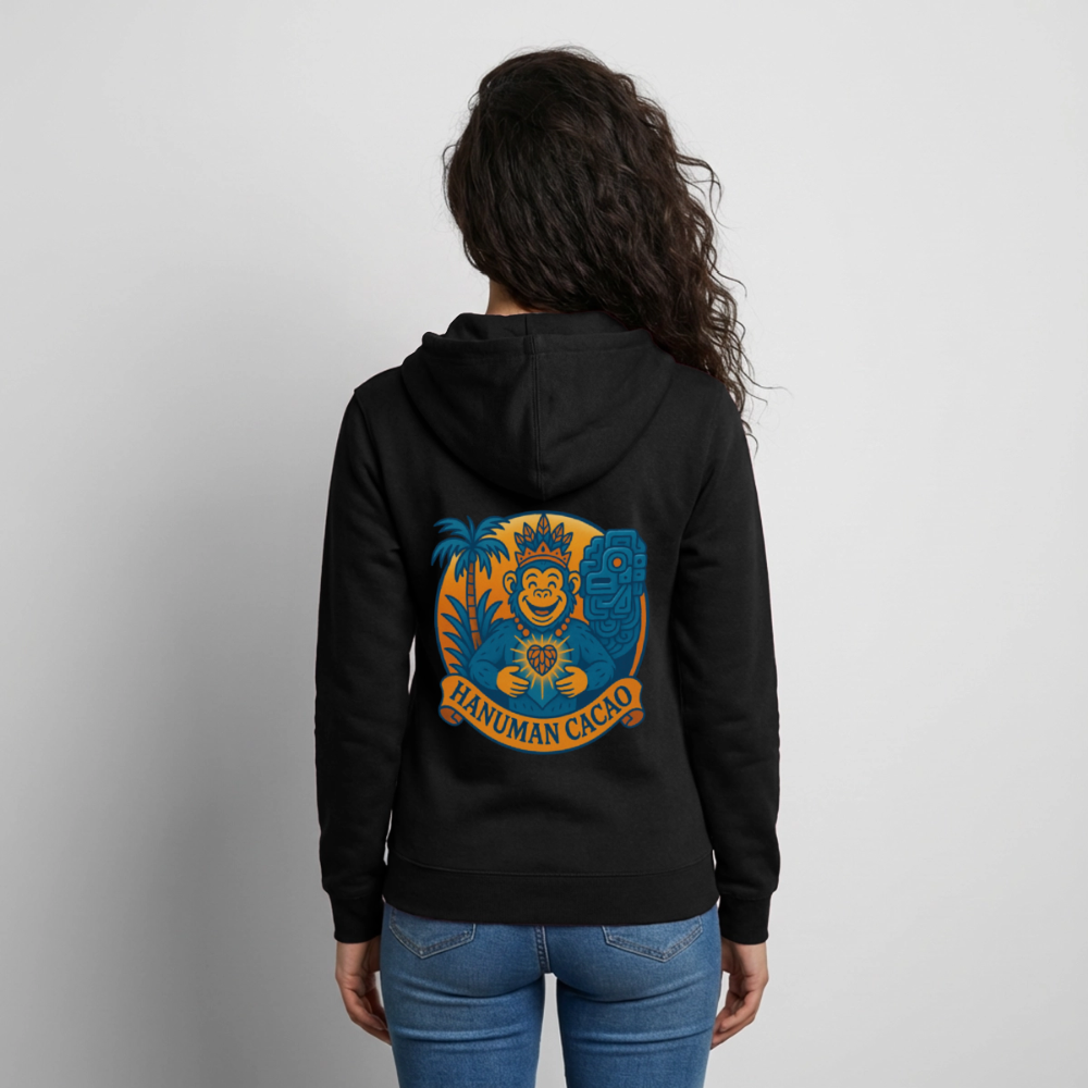 Unisex Hooded Jacket Classic Hanuman Logo - black